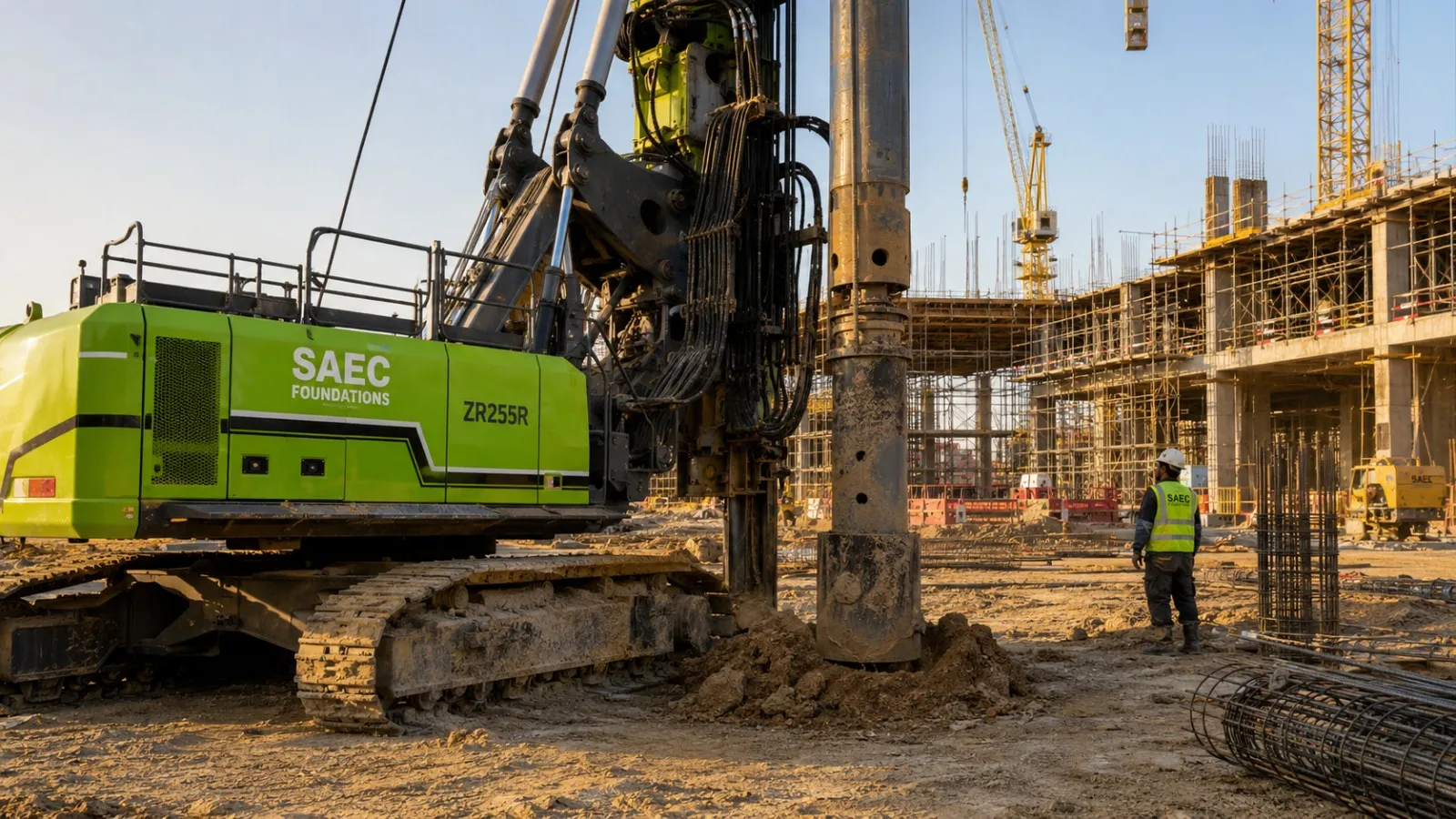 آليات الـ Rotary Bored Piling (CFA وKelly Drilling)