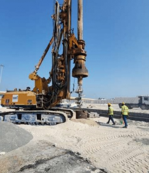 Project showcase image for Piling work - Mid-Island Parkway poles